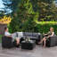 Newburyport Wicker 5 - Person Modular Patio Conversation Set with Cushions-61759144-61759143