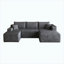 Canapé modulaire 95 po avec 1 repose-pieds Cloud, canapé de coin en U rembourré et minimaliste moderne, sans assemblage requis, tissu en velours côtelé moelleux, pour salon, appartement, noir-129379393