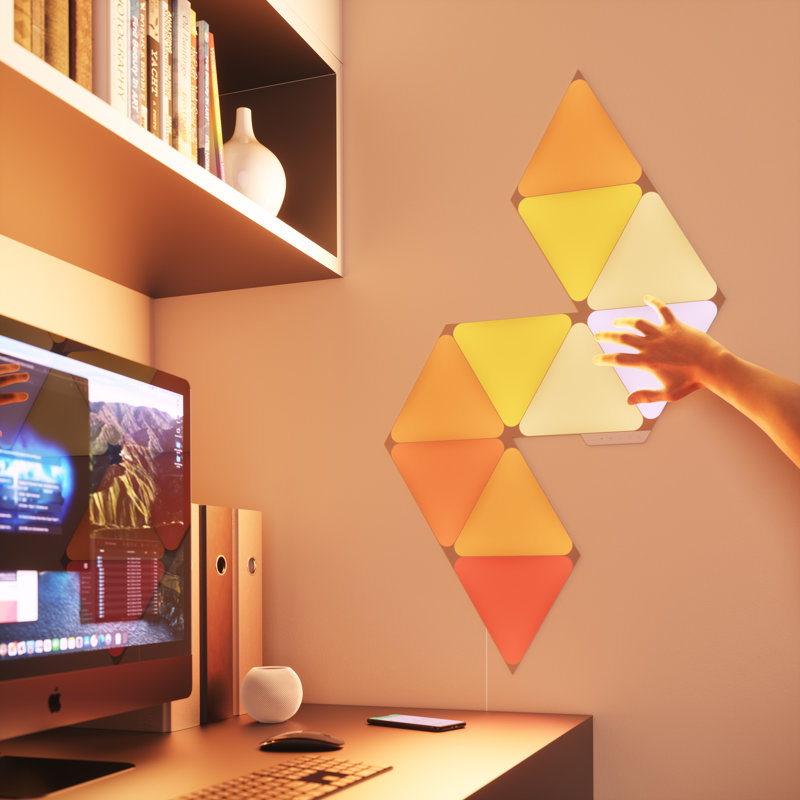 Triangles 20" LED Lighted Art Glass Novelty Light
