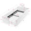 Lit plateforme tapissier simple avec tête de lit en forme d'oreille de lapin, barrière de sécurité et poche, tissu bouclé-817844717