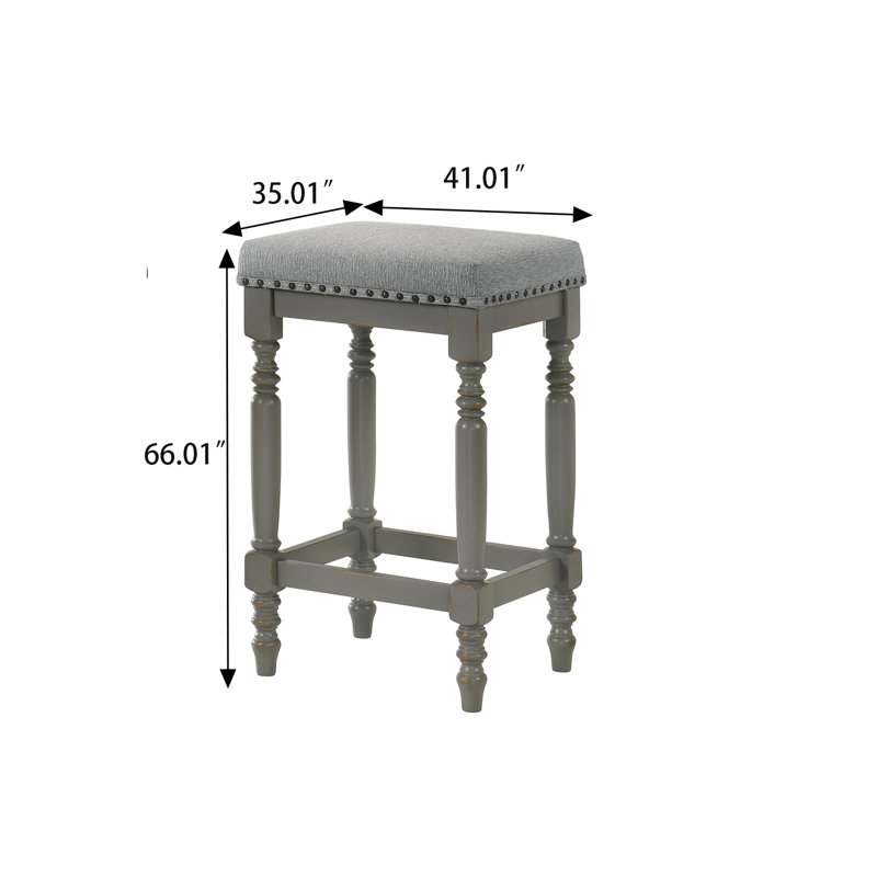 Ensemble de 2 tabourets de bar traditionnels avec pieds en bois tournés, garniture cloutée pour la cuisine et le bar à la maison