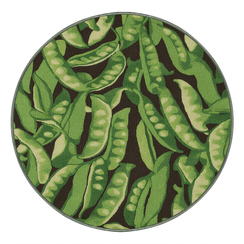  Tapis lavable avec pois et légumes, Rectangulaire 2 pi x 3 pi