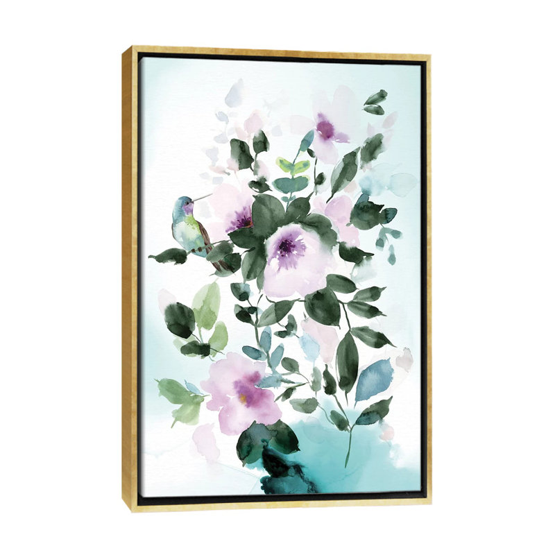 «Believe Bird» par Stephanie Ryan - impression d'art graphique, H 40 po x l 26 po x P 1,5 po, Toile encadrée d'or