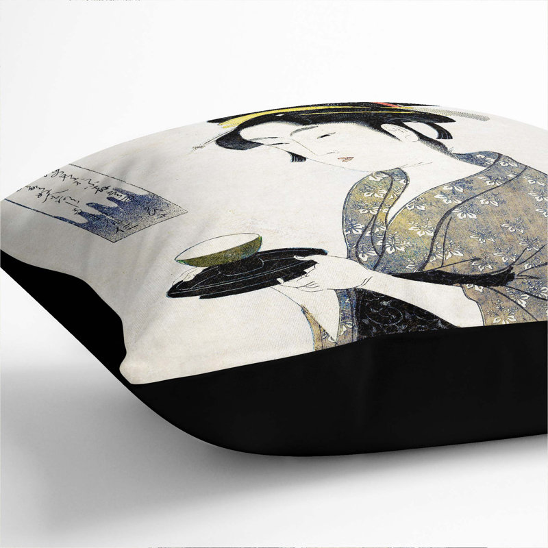 Square Throw Cushion, 40cm H x 40cm W x 15cm D, Black