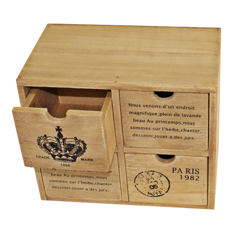 Fleischer Wood Desk Organiser with Drawers