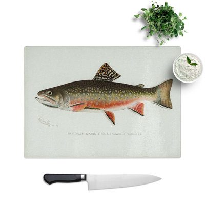 Glass Male Brook Trout by Sherman F. Denton Chopping Board
