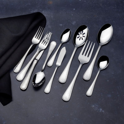 Mikasa Clarissa 65 Piece Flatware Set With Serving Utensils, Service For 12, 18/10 Stainless Steel