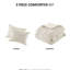 Édredon double / grand - 3 pièces en coton rembourré de style géométrique 100% beige surdimensionné avec insert brillant