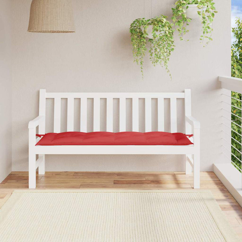 Coussin de banc en tissu Oxford, Rouge, H 2,8 po x l 59,1 po x P 19,7 po