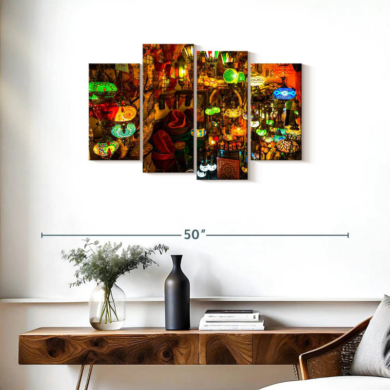 Lampes arabes brillantes, H 22 po x l 36 po