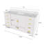 Meuble-lavabo moderne en bois massif de 60 po avec lavabo, comptoir en quartz blanc Carrara de 61 po avec 3 trous de robinet pré-percés, 2 portes doubles à fermeture en douceur, 7 tiroirs et 2 petits compartiments de rangement rabattables (blanc)-133417786