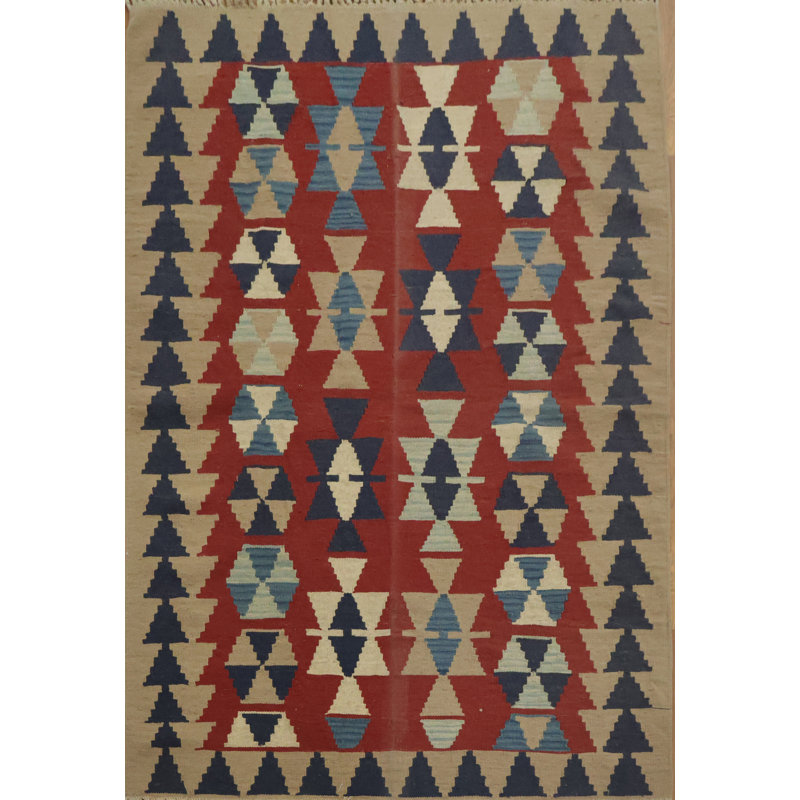 Tapis kilim à motif géométrique Vibrant