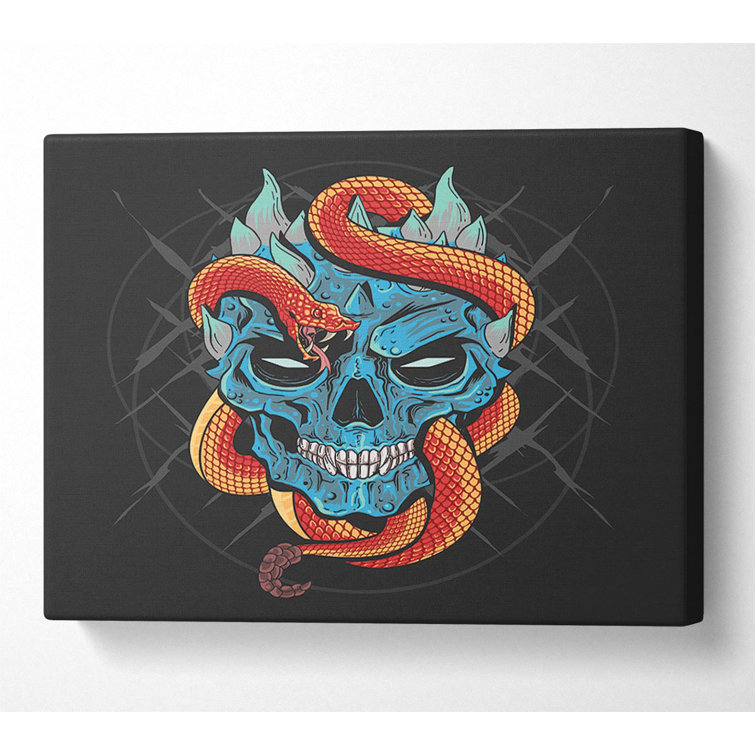 Snake Wrapped Around A Skull Metal Print