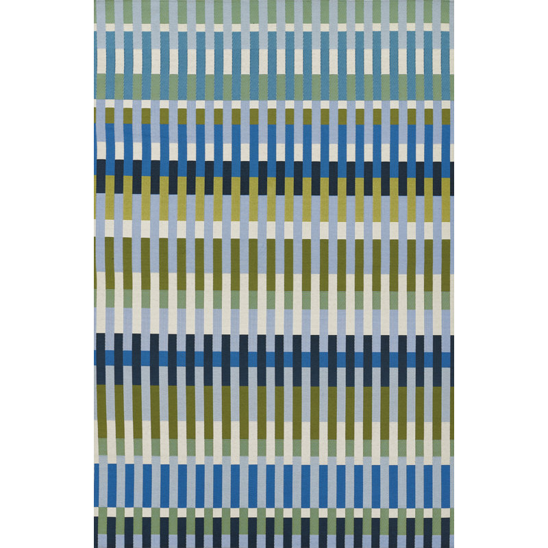 Tapis rayé intérieur / extérieur Icon, Rectangle 8 pi 10 po x 11 pi 10 po