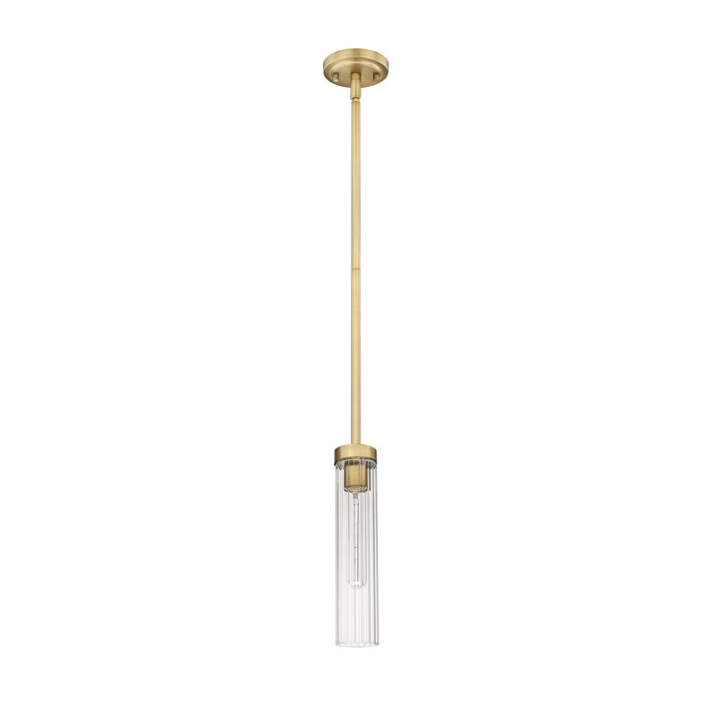 Luminaire suspendu cylindrique à 1 lumière Mortola, Laiton frotté