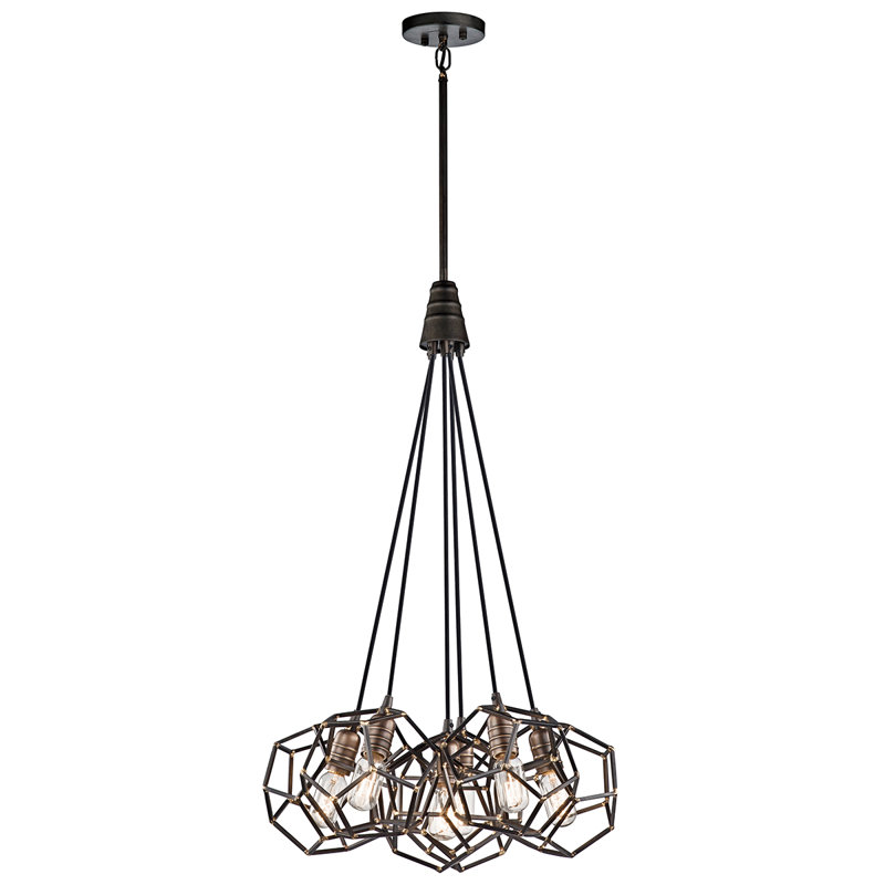 Luminaire suspendu géométrique à 6 lumières Tomaz