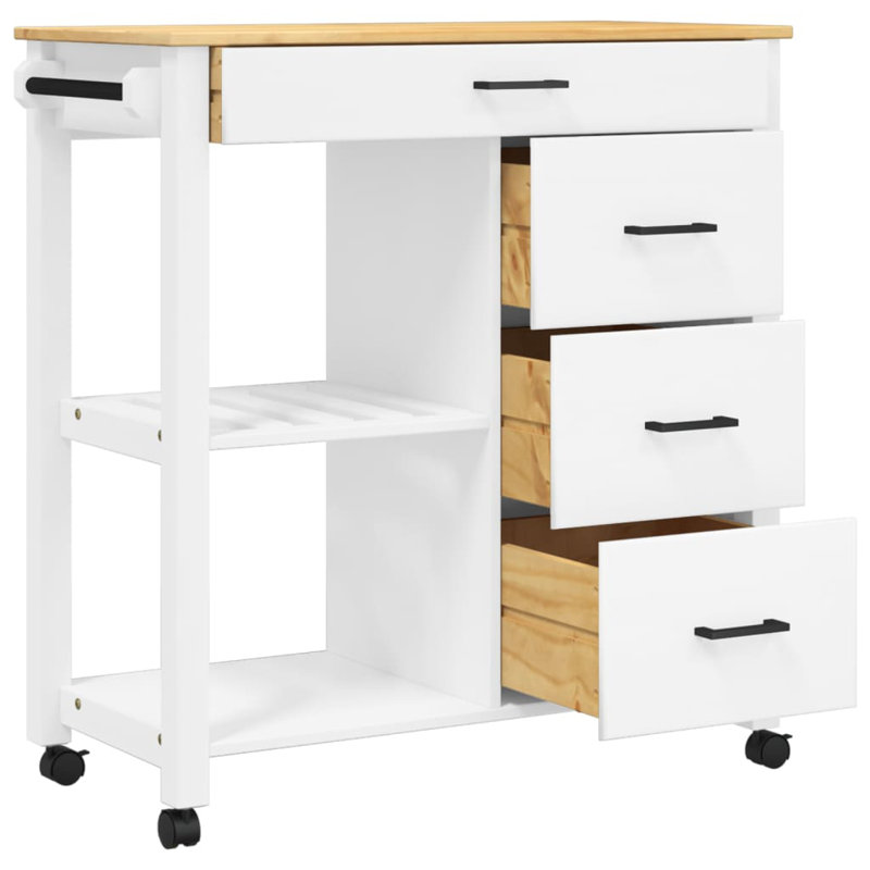 Kitchen Serving Cart, White