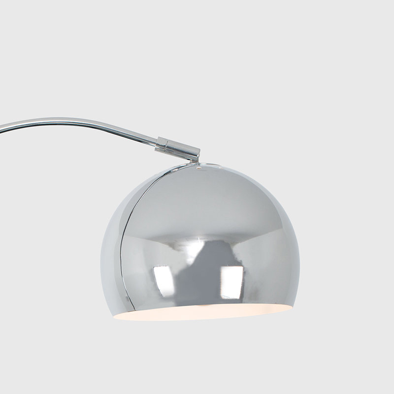 Derosier 152cm Arched Floor Lamp, Chrome, Chrome