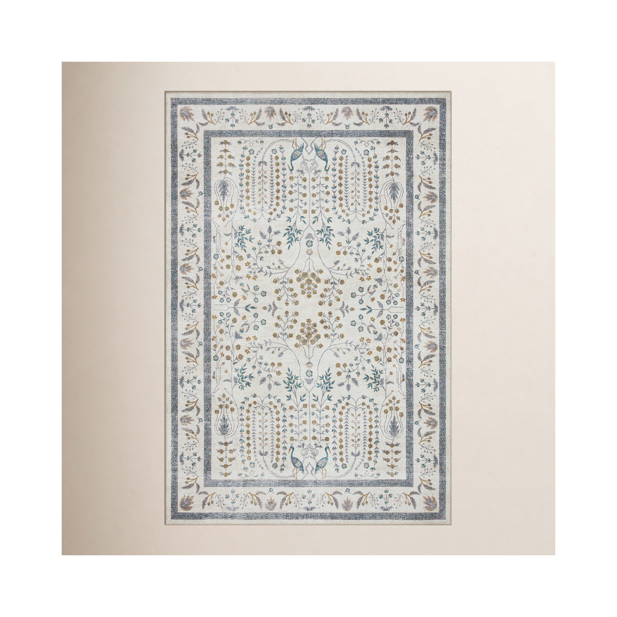 Rifle Paper Co. x Loloi Maison Wisteria Cream Rug, Runner 2'6" x 9'6"