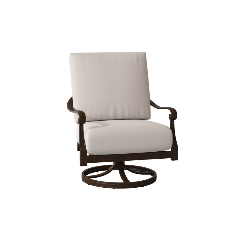 Chaise à bascule Wiltshire, Blanc patiné, Toile toile Sunbrella® Bird's Eye