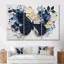 Ensemble de salon art mural papillon bleu en fleurs-2145992374-2145992392-2145992396