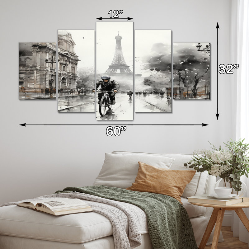 Paris, rue de Rivoli - impression d'art urbain sur 5 paysages urbains
