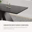 Table de salle à manger extensible de 63 à 94 po en pierre frittée noire à 10 sièges avec base en acier au carbone, grande table de salle à manger rectangulaire moderne pour la maison, la cuisine et le salon-203280425-210468263
