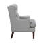 Chaise d'appoint grise pour le salon, rembourrée de mousse, largeur 33 po, chaise en contreplaqué à pieds bruns, tissu, largeur du produit-549882384