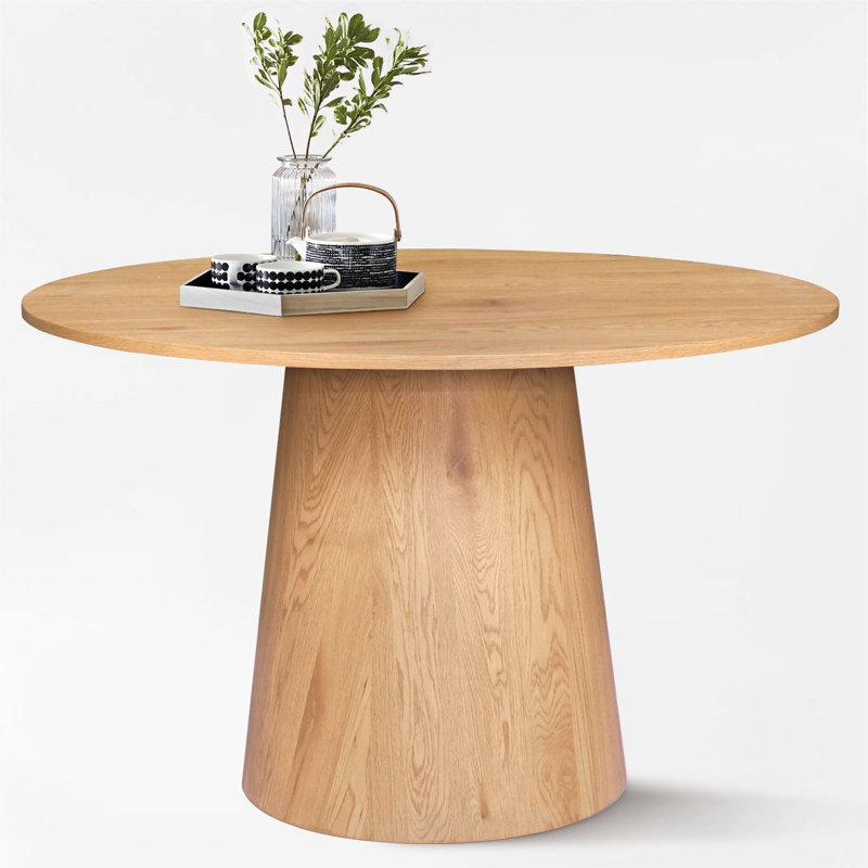 46" Round Dining Table Set For 4 With Upholstered Arm Chairs, Beige