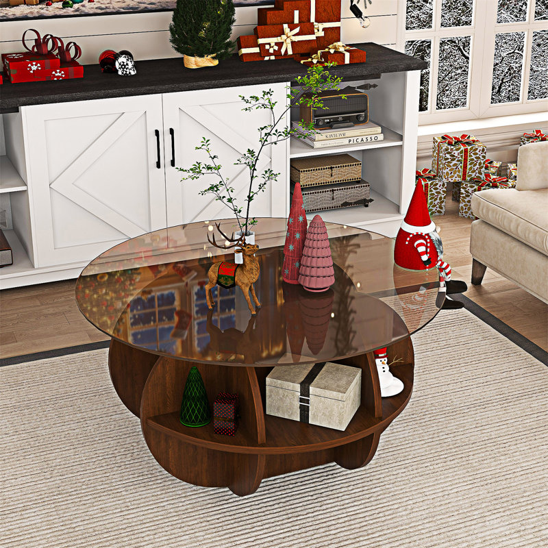 Round Coffee Table with Storage