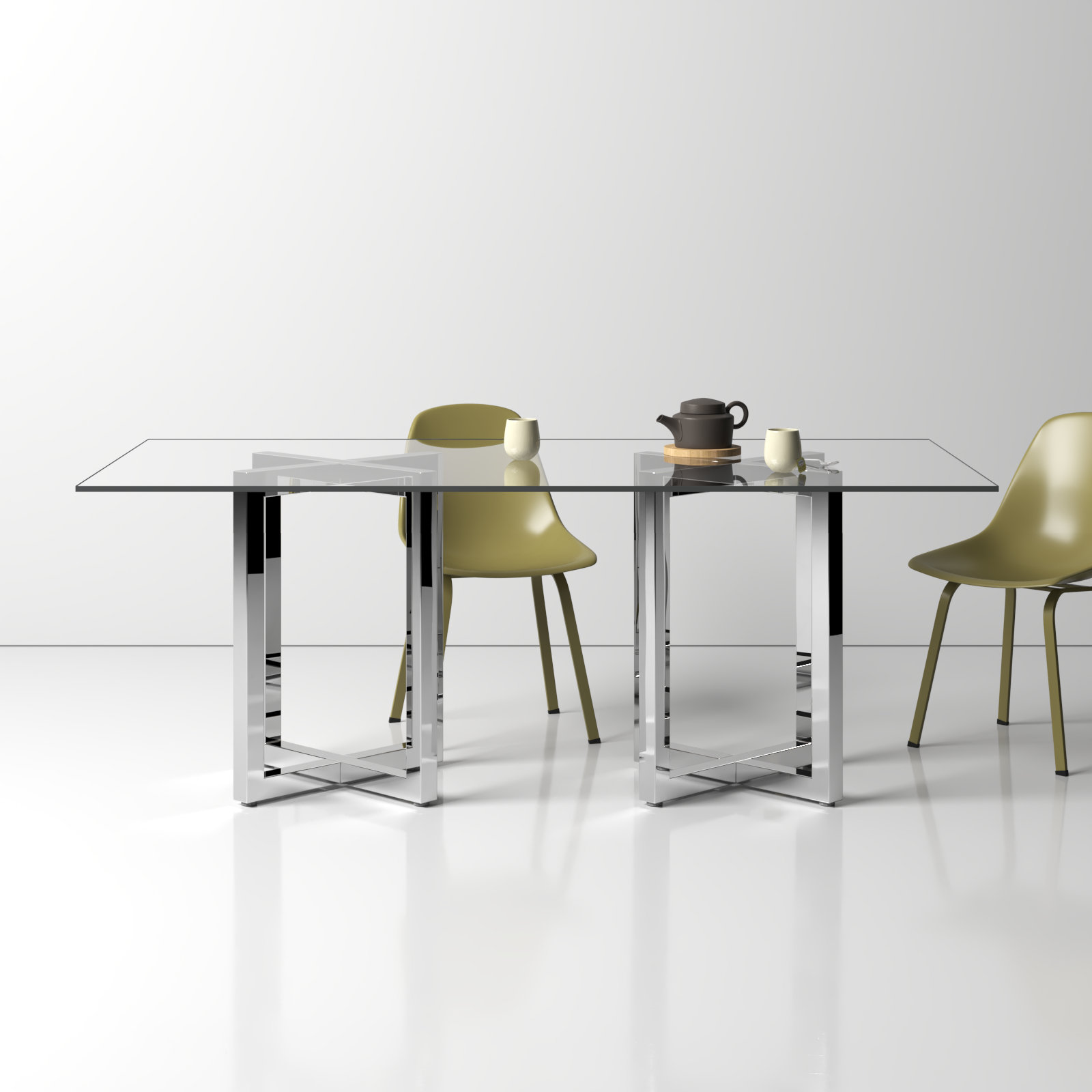 Dern 40" Glass Dining Table