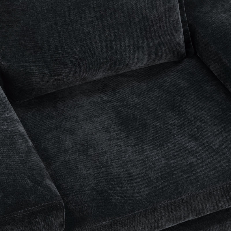 Fauteuil surdimensionné en chenille avec support ergonomique, Black