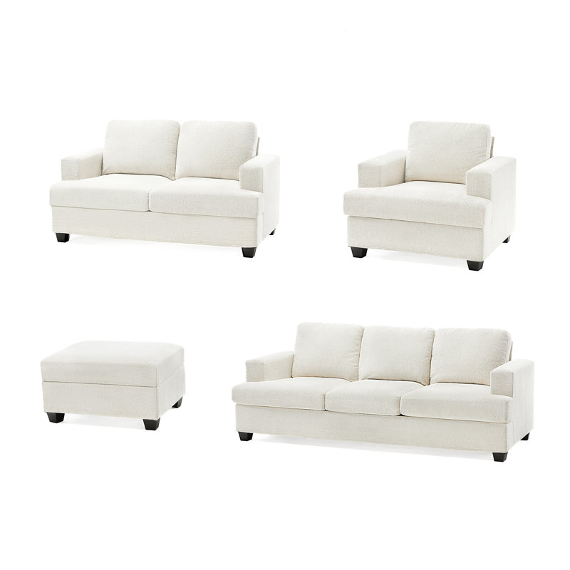 Latitude Run® 3 Piece Set Modern Sofa Couch Comfy Sofa With Extra Deep