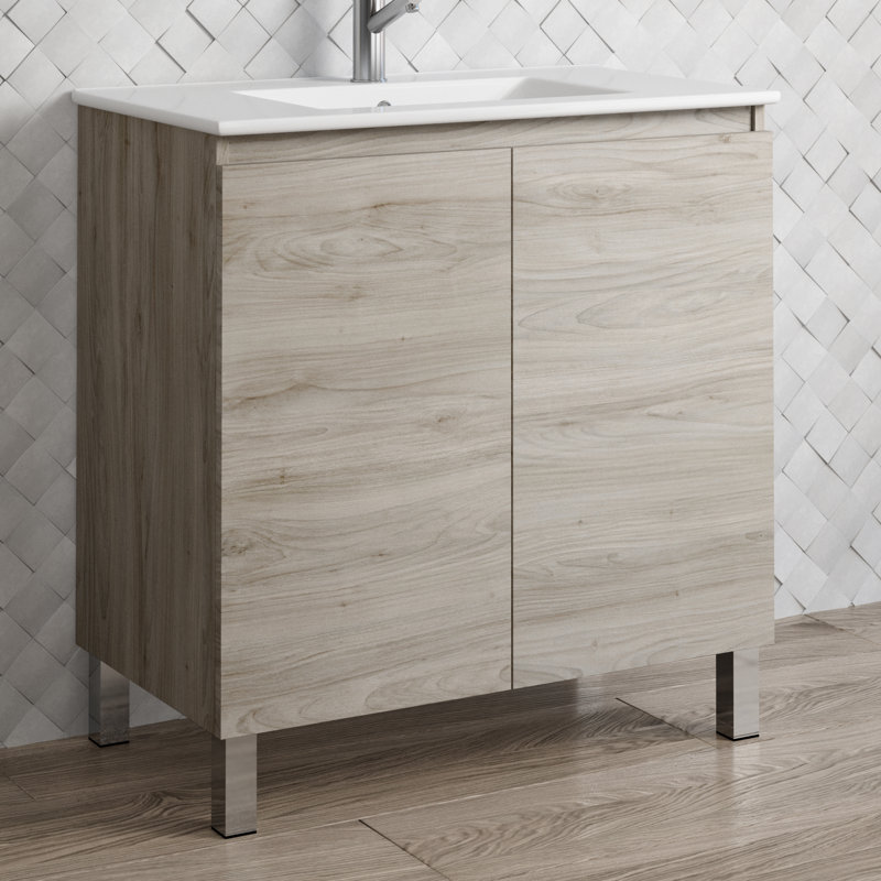 Ensemble de meuble-lavabo simple 31 po Jasso Sunset, Pin