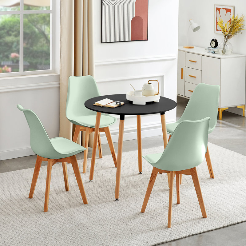 4 - Person Dining Set, Black, Tea Green