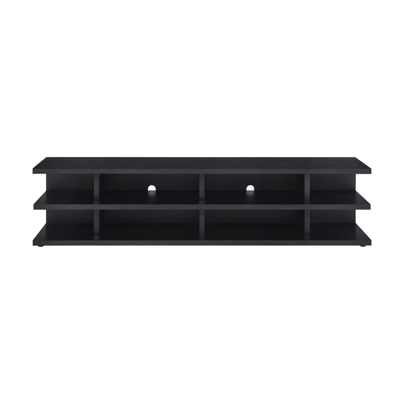 Meuble télé en bois à 2 niveaux, Noir