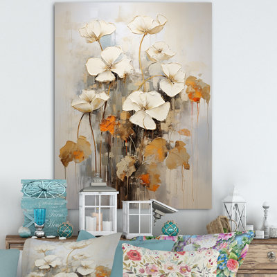 Beige Poppy Meadow Melody III, reproduction d'art sur toile