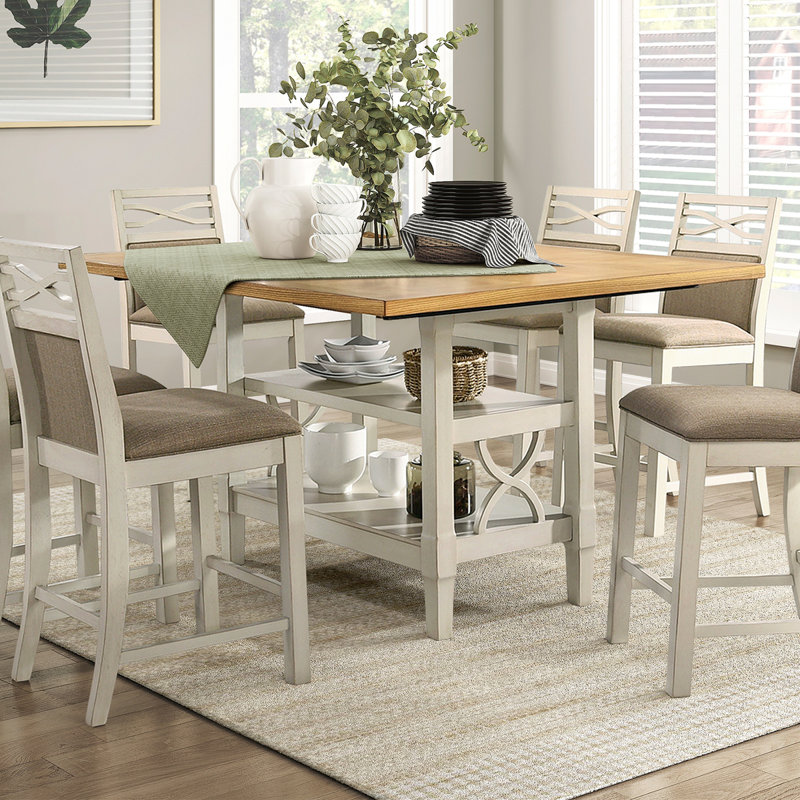 Base de table à hauteur de comptoir Pc avec tablettes, chaises de hauteur comptoir rembourrées