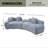 122" Curved Sofa with 2pcs Damask Pattern Pillows,Modern Couch