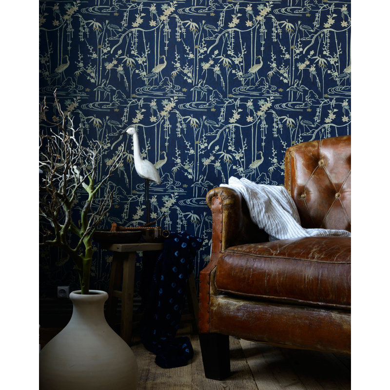 Indigo Addiction Toile Wallpaper Roll