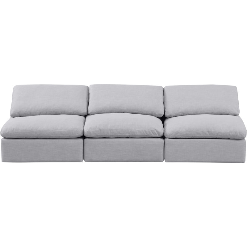 Itala 105'' Upholstered Sofa, Grey Linen Textured Fabric