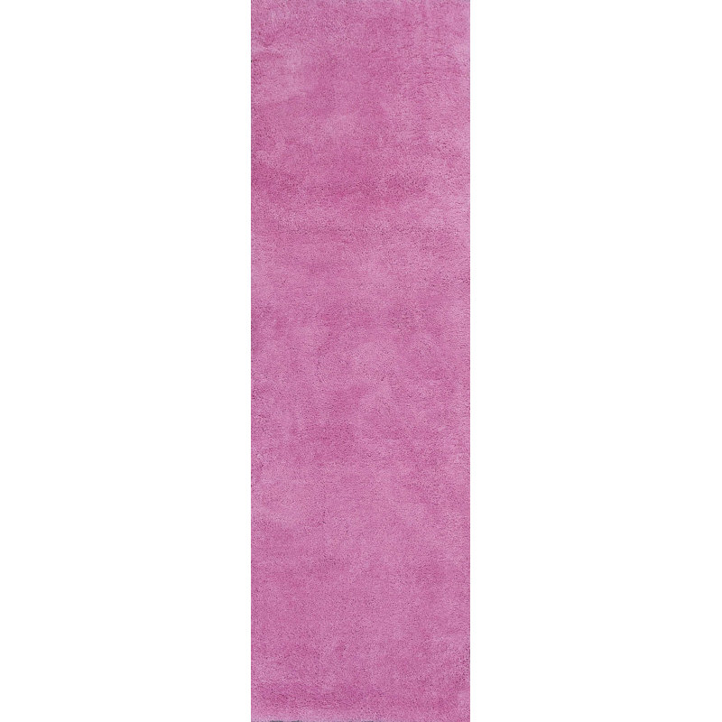 Tapis d'intérieur à poils longs rose vif, Rectangle 2 pi 3 po x 7 pi 6 po