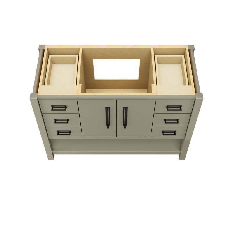 Kiawah Single Extra Wide Bath Vanity, French Olive, 48", Matte Black