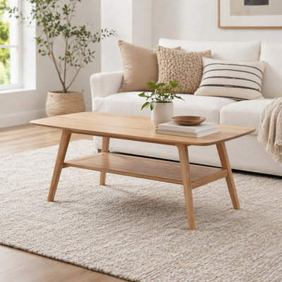 Table basse avec plateau central 100% bois massif