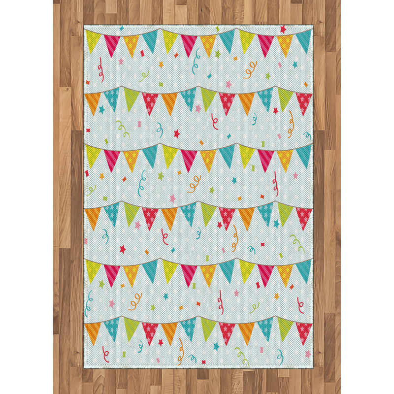 Cartoon High Density Long Fiber Poly Threads Decorative Area Rug Carpet, Rectangle 4' x 5'8"