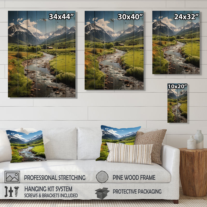 Paysage de Colorado, art mural sur bois, impression de paysage de montagne - Colorado, H 40 po x l 30 po x P 0,78 po