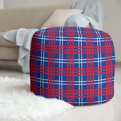Pouf rond à carreaux l 20,5 po New England