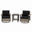 Ensemble de conversation d'extérieur 3 pièces avec chaises berçantes pivotantes en osier et table d'appoint-120539316