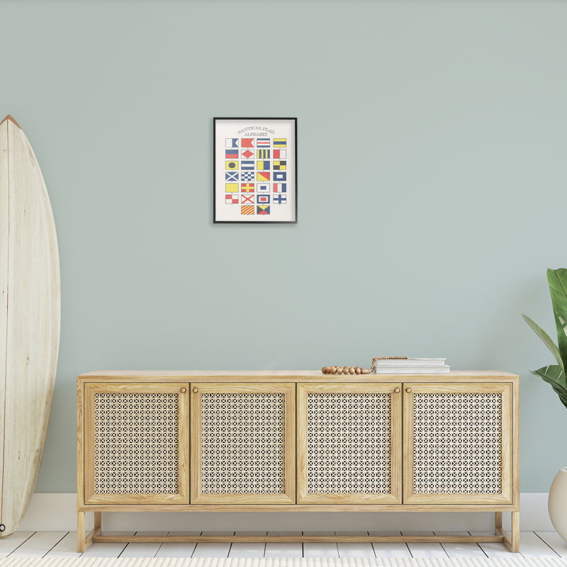 «Nautical Flag Alphabet» par Amalie, impression, Giclée encadrée noir minuit, H 20 po x l 16 po
