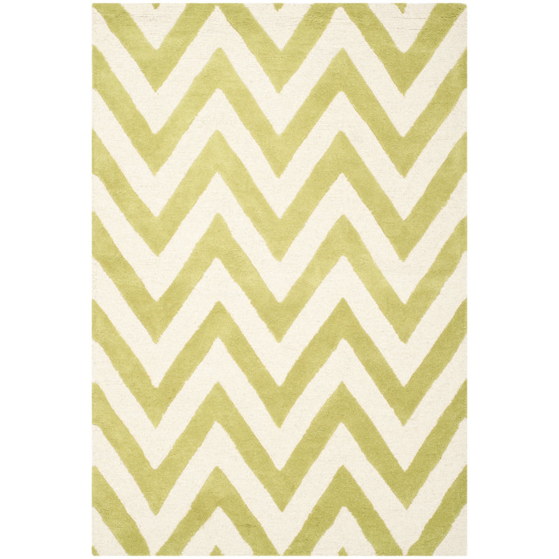 Sanyla Hand Tufted Wool Chevron Rug, Rectangle 2'6" x 4'